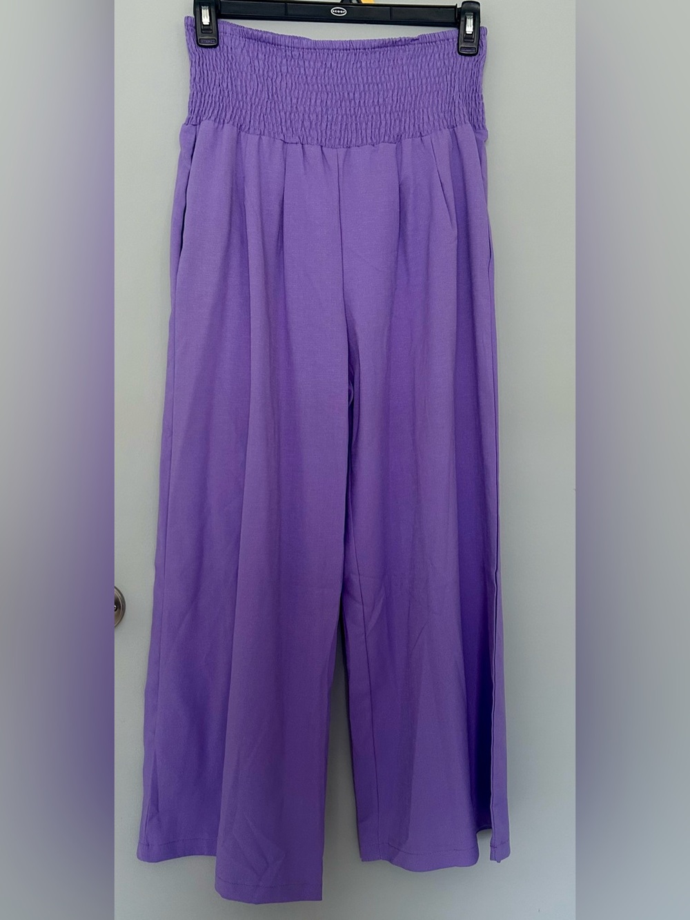 NWOT Purple Lavender Smocked Waist Wide Leg Palazzo Pants